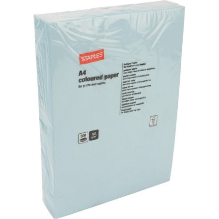 Papier A4 - 500 feuilles - bleu moyen STAPLES 600309ST