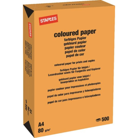 Papier A4 - 500 feuilles - orange STAPLES 600314ST