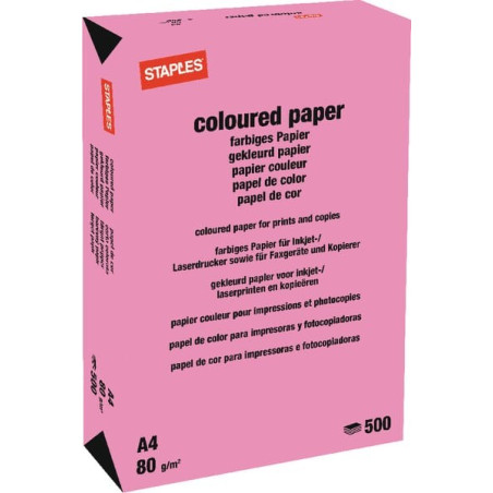 Papier A4 - 500 feuilles - rose STAPLES 600304ST