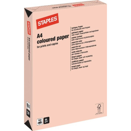 Papier A4 - 500 feuilles - saumon STAPLES 600303ST