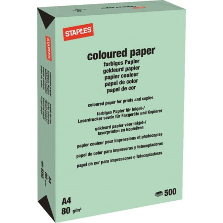 Papier A4 - 500 feuilles - vert STAPLES 600307ST