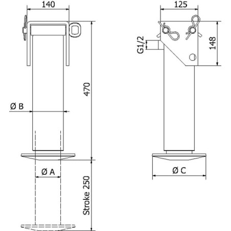 Pied béquille UNIVERSEL SP65250CSSET1