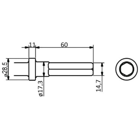 Burin plat 14,8mm UNIVERSEL HS20C
