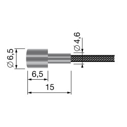 Câble souple 19 fils - Longueur 2500 mm - Diamètre 2,5 mm