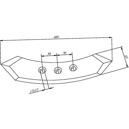 Pointe de cultivateur 480x80x12mm UNIVERSEL 444898KR