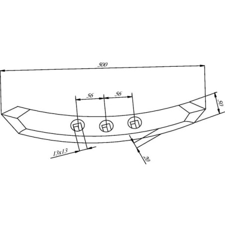 Pointe de cultivateur 500x50x20mm UNIVERSEL 447152KR
