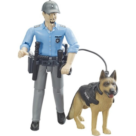 Figurine de policier avec chien BRUDER U62150