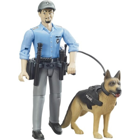 Figurine de policier avec chien BRUDER U62150