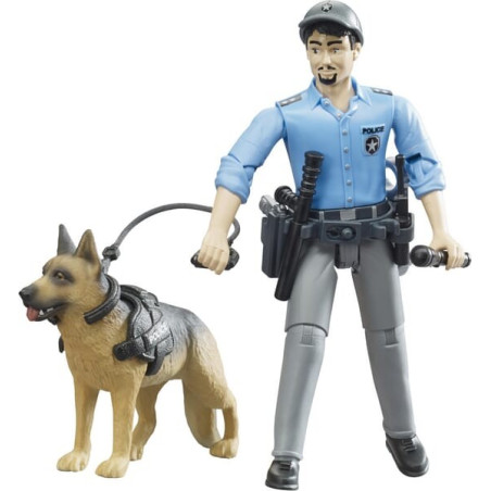 Figurine de policier avec chien BRUDER U62150