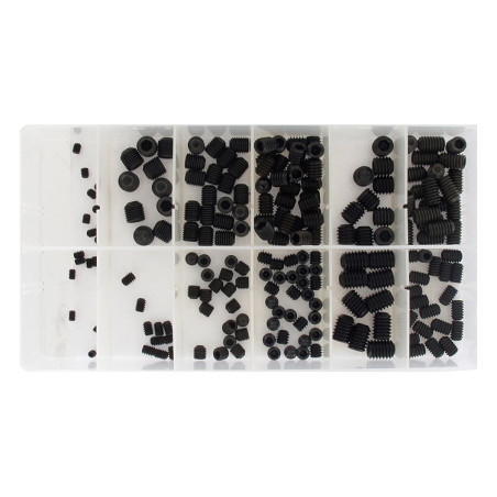 Coffret de vis 6 pans creux sans tête - pas américain - 190 pièces