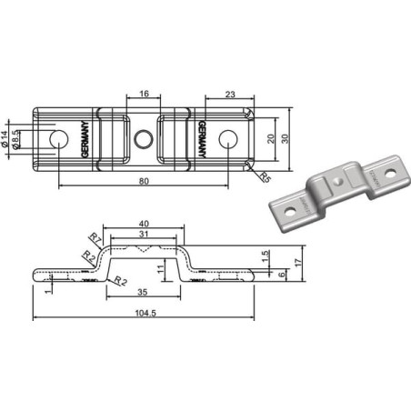 Porte-anneau zingué UNIVERSEL 778104KR