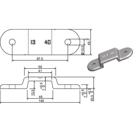 Porte-anneau zingué UNIVERSEL 778101KR
