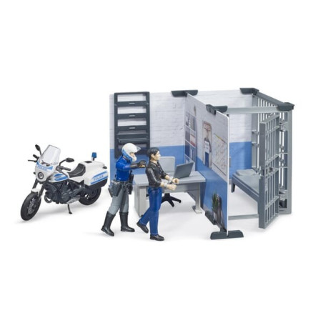 Poste de police avec moto de police miniature BRUDER U62732