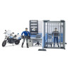 Poste de police avec moto de police miniature BRUDER U62732