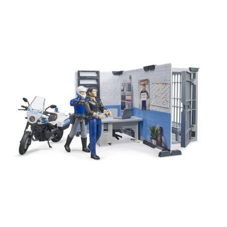Poste de police avec moto de police miniature BRUDER U62732