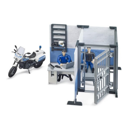 Poste de police avec moto de police miniature BRUDER U62732