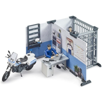 Poste de police avec moto de police miniature BRUDER U62732