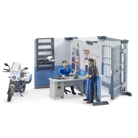 Poste de police avec moto de police miniature BRUDER U62732