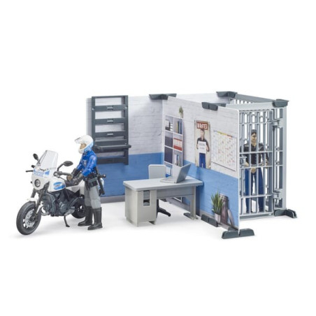 Poste de police avec moto de police miniature BRUDER U62732