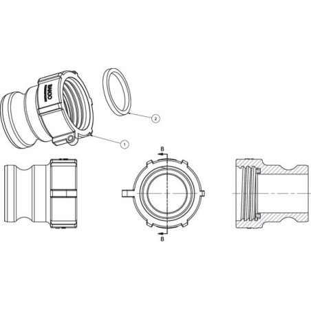 Raccord rapide mâle avec filet femelle BANJO TA283QD