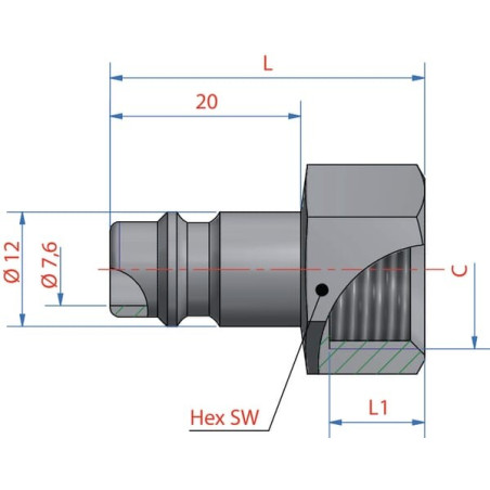 Raccord LÜDECKE ESI38NIS