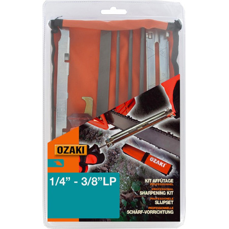 Kit d'affûtage OZAKI pour chaîne 1/4" - 3/8LP" diamètre de la lime 4 mm