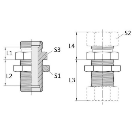 Raccord cloison VOSS GSV22L