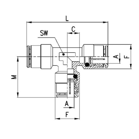 Raccord enfichable CAMOZZI 65405