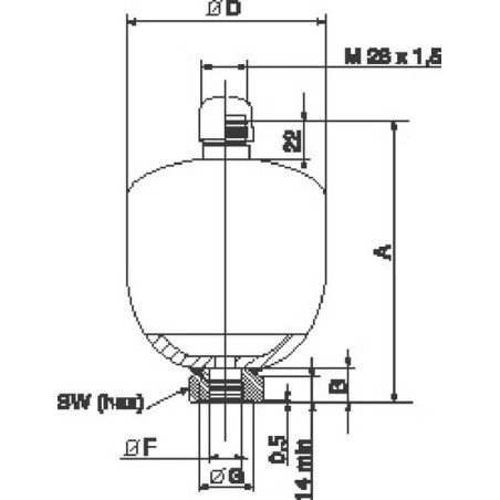 Réservoir PARKER ELM2825090AF