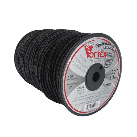 Bobine fil nylon hélicoïdal copolymère VORTEX  - 3.30mm x 182m - Qualité professionnelle - Fabrication américaine