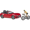 Roadster avec 1 vélo de route et cycliste BRUDER U03485