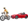 Roadster avec 1 vélo de route et cycliste BRUDER U03485