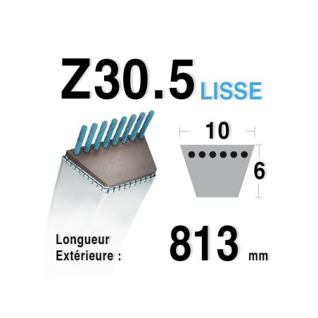 COURROIE 10MM X 813MM - Z30.5