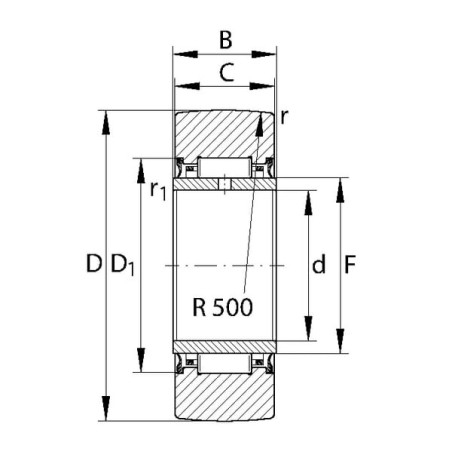 Roulement à aiguilles SKF NA22062RS
