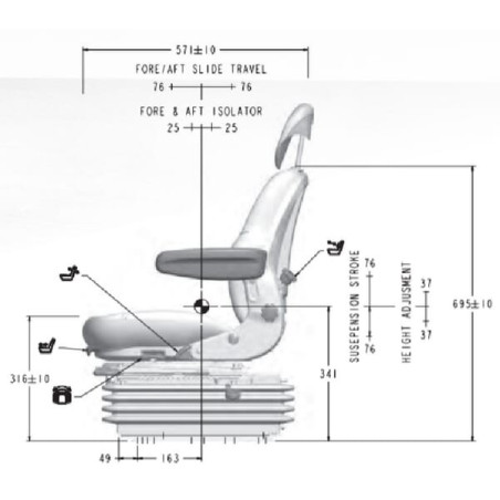 Siège à suspension pneumatique SEARS AS3045A