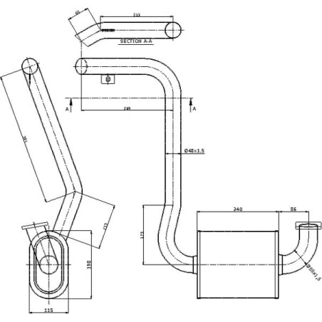Pot d'échappement UNIVERSEL TC25016410N