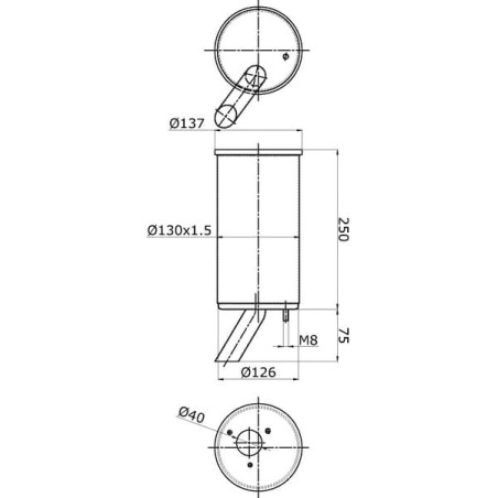 Pot d'échappement UNIVERSEL K257183110N