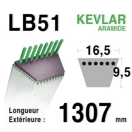 Courroie 16.5mm x 1307mm - LB51