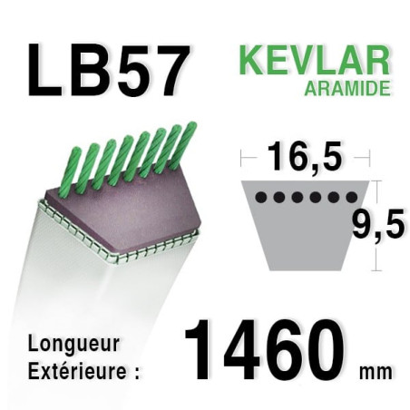 Courroie 16.5mm x 1460mm - LB57