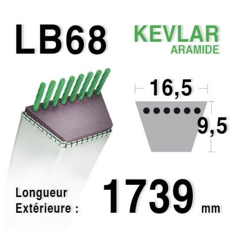 Courroie 16.5mm x 1739mm - LB68