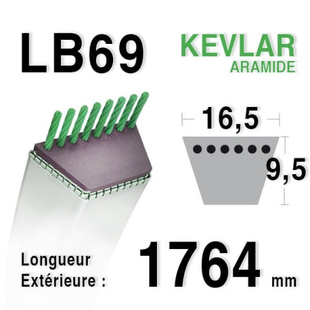 Courroie 16.5mm x 1764mm - LB69