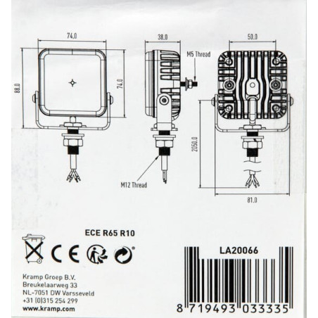 Témoin d’avertissement LED 10-30V orange UNIVERSEL LA20066
