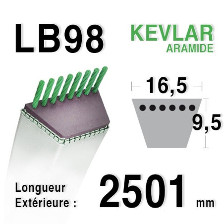 Courroie 16.5mm x 2501mm - LB98