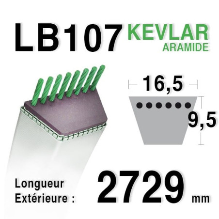 Courroie 16.5mm x 2729mm - LB107