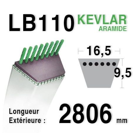 Courroie 16.5mm x 2806mm - LB110