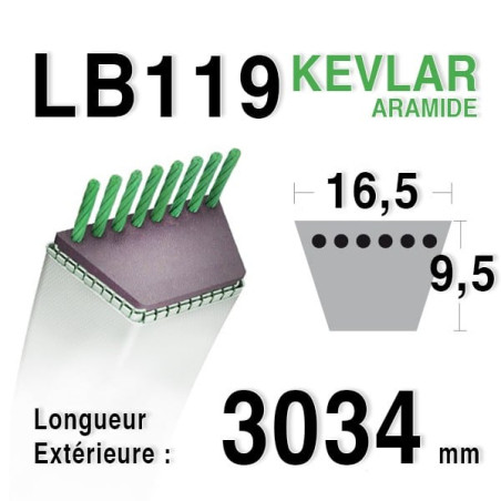 Courroie 16.5mm x 3034mm - LB119