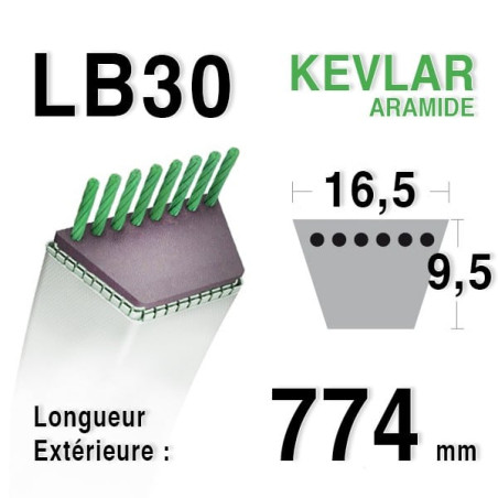 Courroie 16.5mm x 774mm - LB30