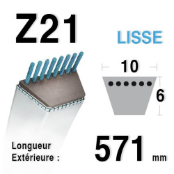 Courroie 10mm x 571mm - Z21