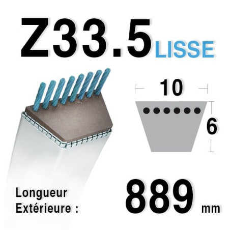 Courroie 10mm x 889mm - Z33.5