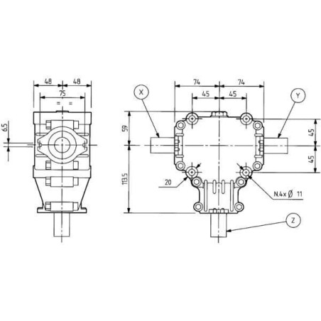 Boîtier de transmission COMER 124902